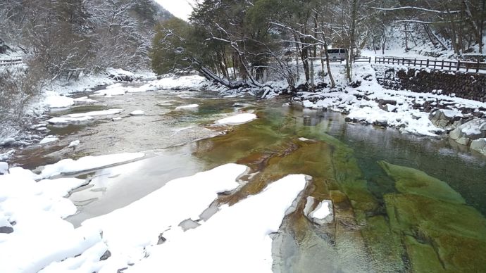 面河渓の雪景色