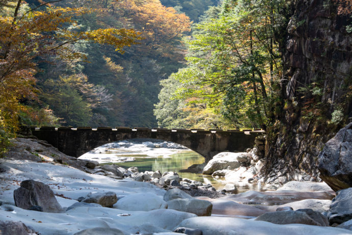 面河渓にある五色橋