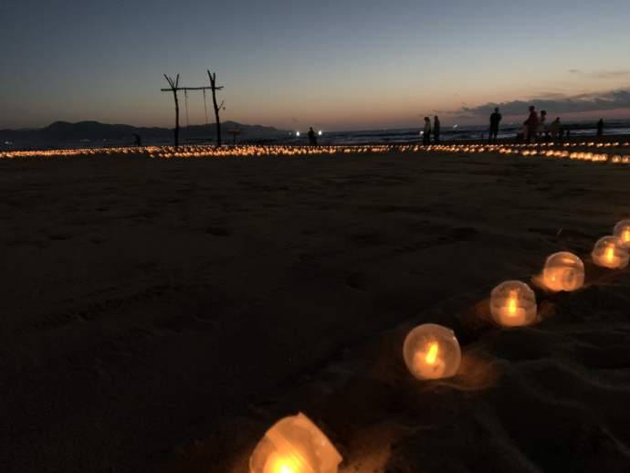 夕日ヶ浦海岸のキャンドルナイト