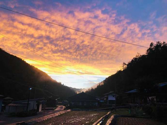 まるかりの里 久野川周辺の夕焼け風景