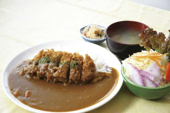 「道の駅はが」のキッチン和京「豚カツカレー」