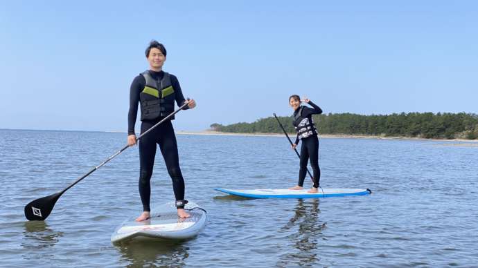 南さつま市の海でのSUP体験