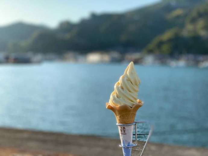 ご当地スイーツ「みかんソフトクリーム」