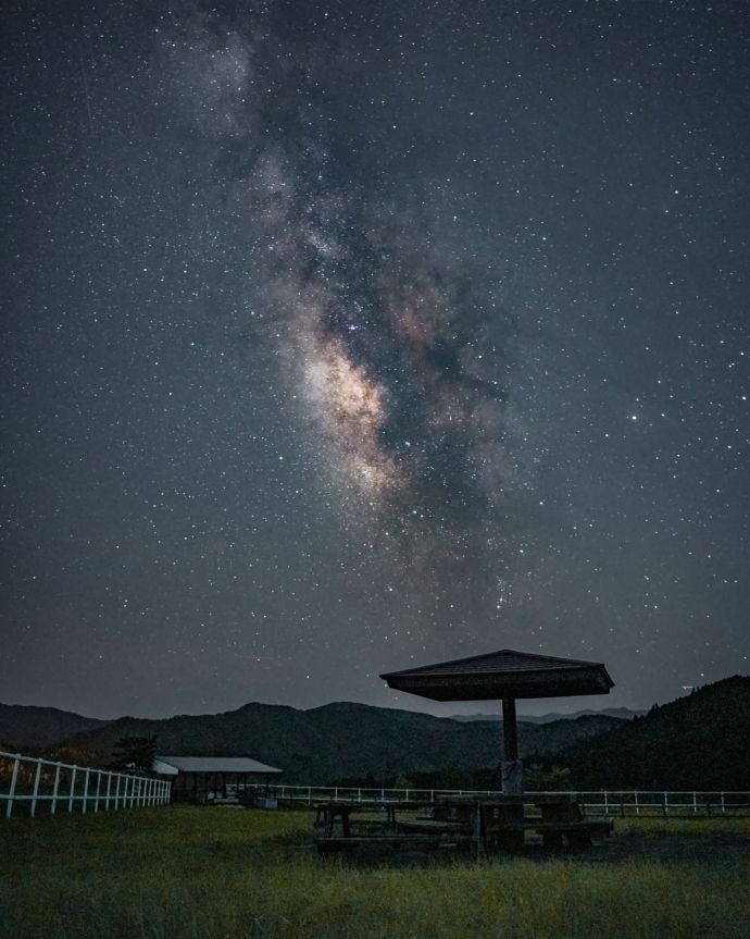 村内で鑑賞可能な星空の写真