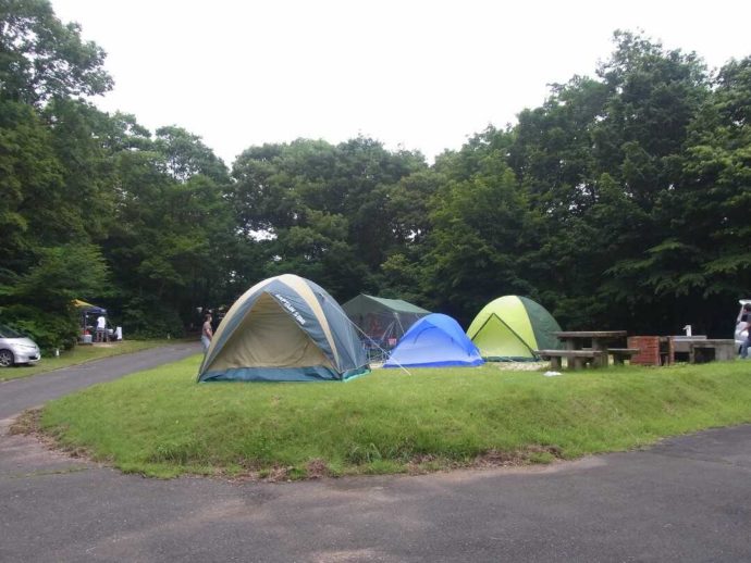 広島県立もみのき森林公園の水道・テーブル・イス付きのキャンプサイト