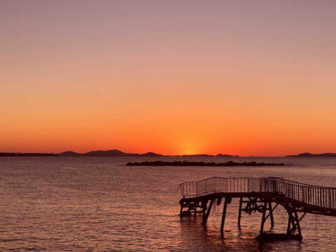 波戸岬から見える美しい夕日