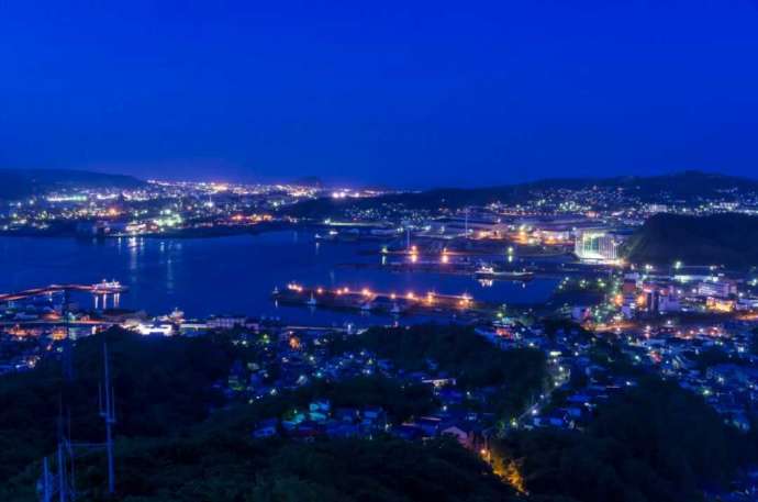 測量山展望台から見える室蘭市の夜景