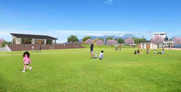 滝壺の滝と隣接している「鮎壺公園」の様子