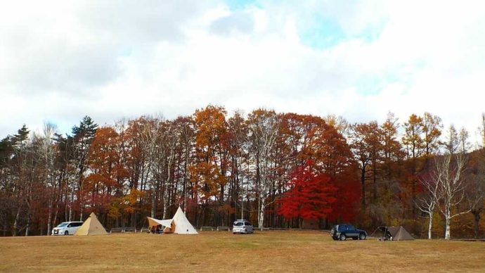秋の紅葉が美しい吹上高原キャンプ場