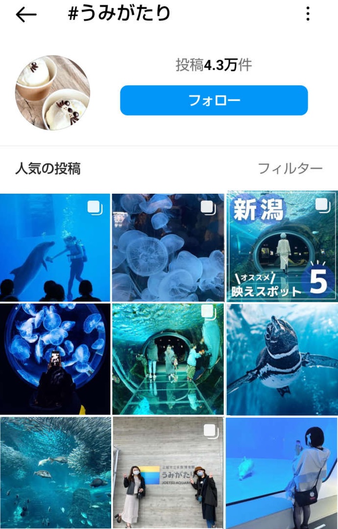 うみがたりのインスタグラムのスクリーンショット