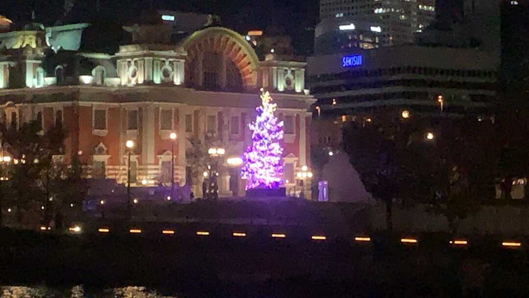 農家厨房 北浜店のテラス席から見える夜景