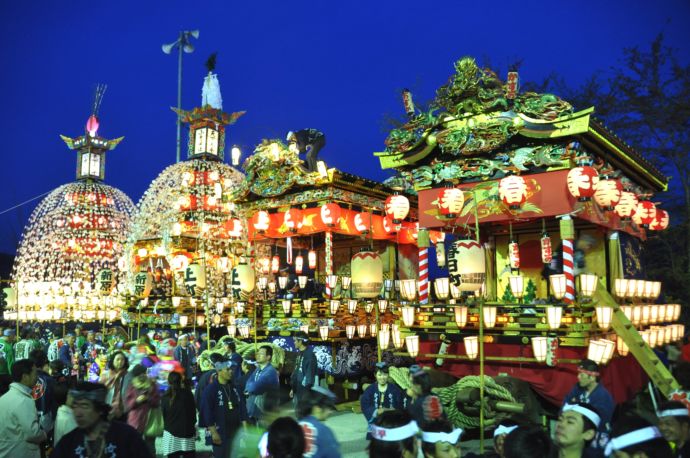 小鹿野町の祭りの風景