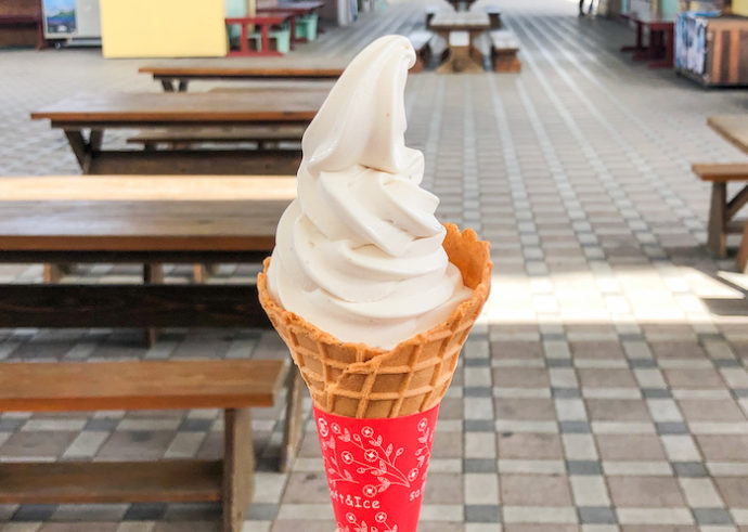 福岡県豊前市にある「道の駅豊前おこしかけ」で食べられるいちじくソフト