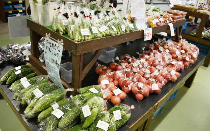 道の駅奥津温泉のふるさと物産館の野菜コーナーその2