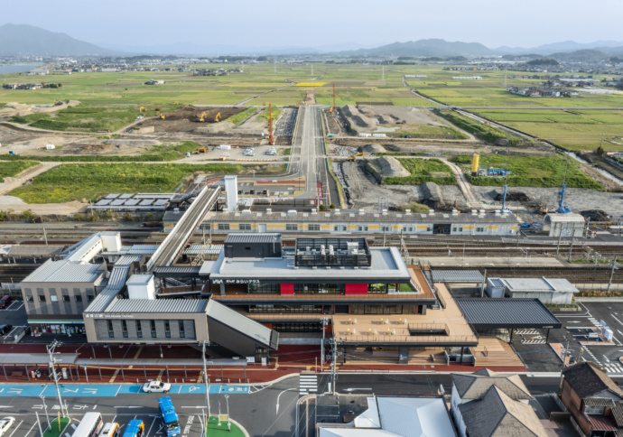 みらいテラス・駅南地区の空撮写真