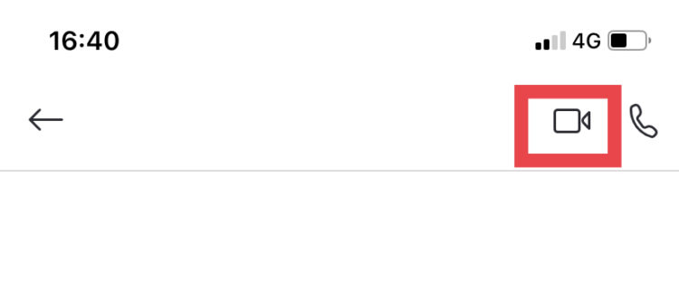 ②右上のビデオボタンをタップすることで相手を呼び出しできます。