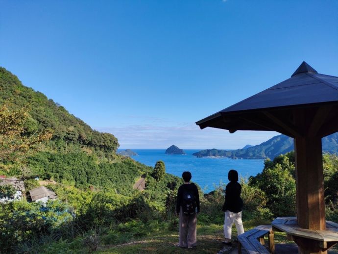 天満浦の山の上から眺めた尾鷲湾の光景