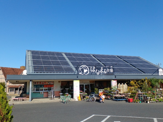 千葉県南房総市の「道の駅 ローズマリー公園」にあるはなまる市場の外観