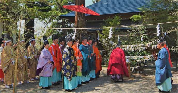 「寒河江八幡宮」境内で斎行される祭祀の様子