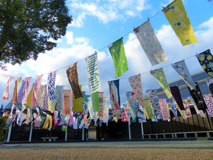 境港市のイベント「てぬぐいひらひら」の景観