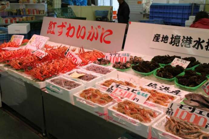 境港さかなセンターで販売される海産物