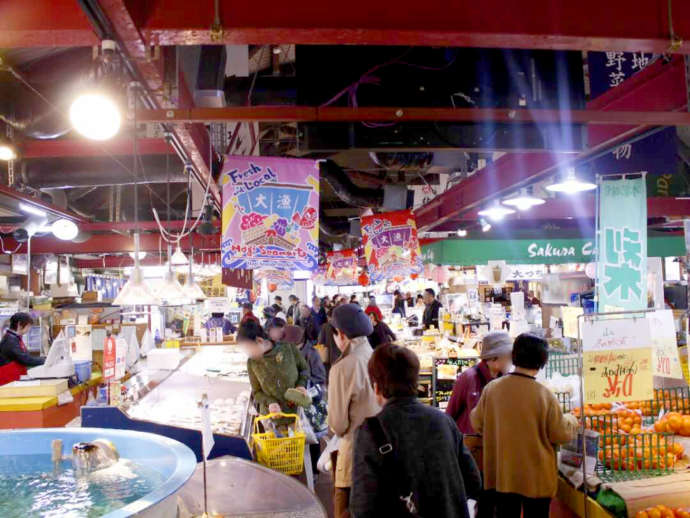 道の駅萩しーまーとの館内のお店の様子