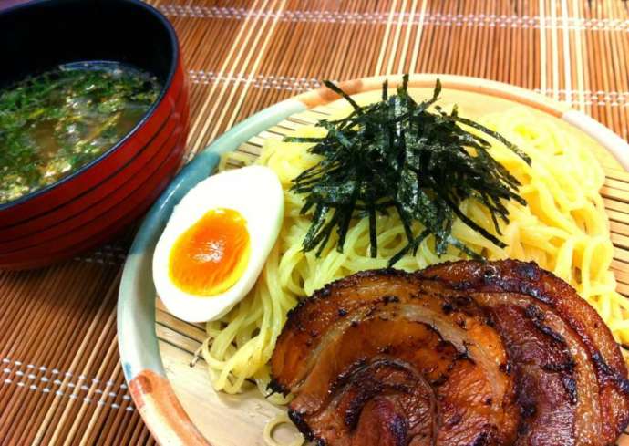 道の駅内レストランおしどりの人気メニューゆず塩つけ麺