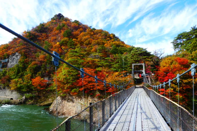 関川村の荒川峡鷹の巣吊り橋