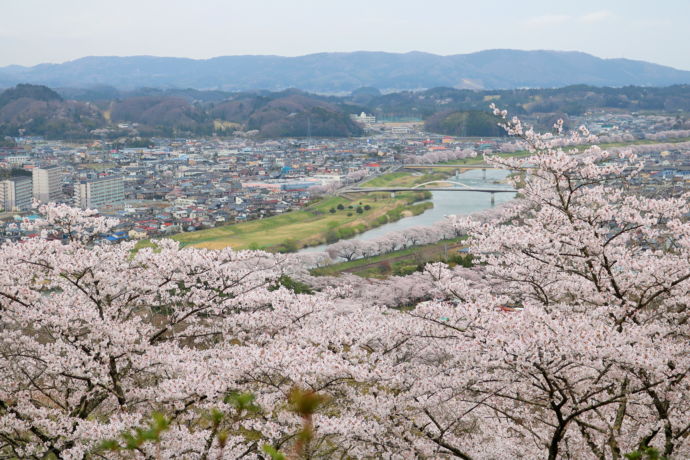 柴田町の船岡城址公園からの景色