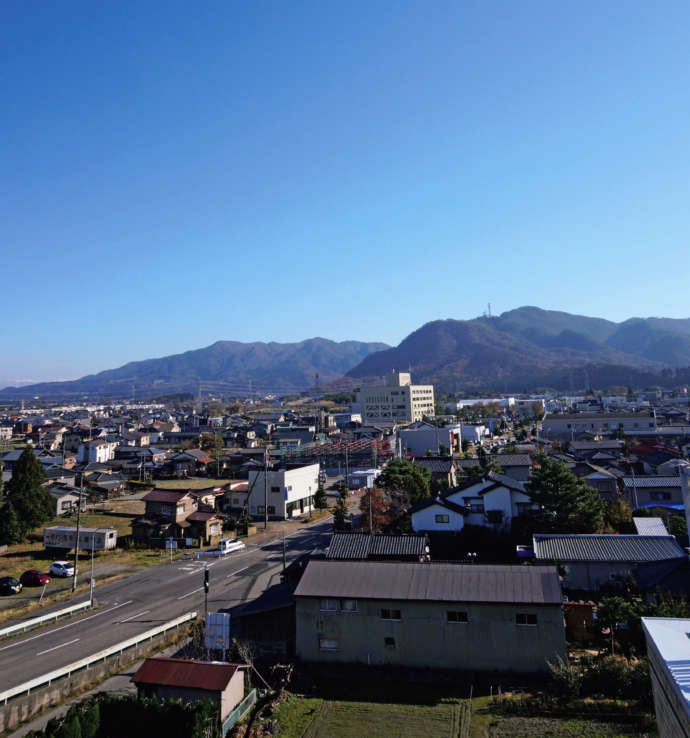 胎内市の市街地の様子