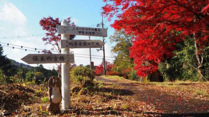 「勅旨の散策路」の道に迷わないための看板