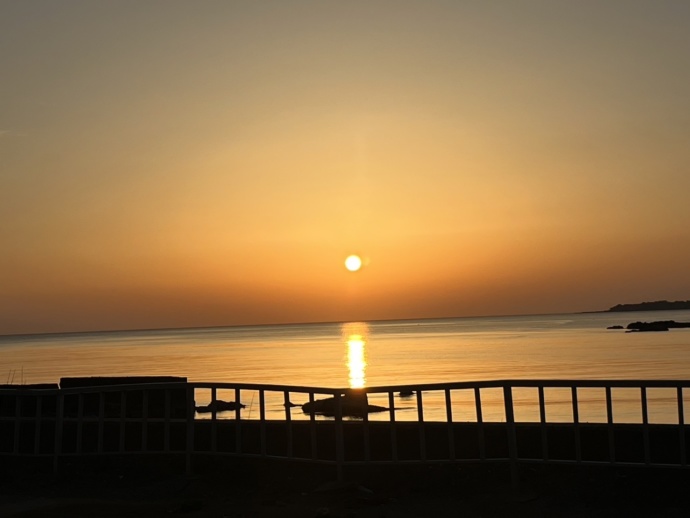 増穂浦海岸の夕陽