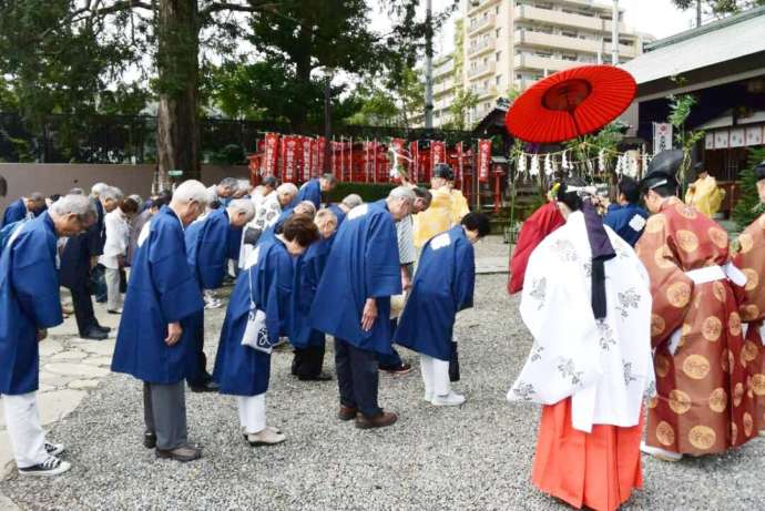 下神明天祖神社の例大祭の大祭式の様子