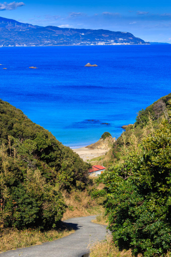 下田市の九十浜の景観