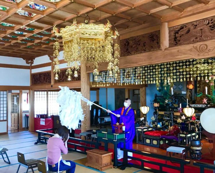 下野大師華蔵寺の安産祈願の様子