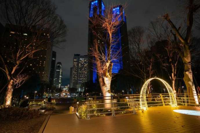 新宿中央公園の眺望のもりテラスの風景