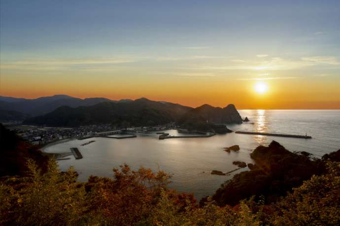 城山園地から見える夕日