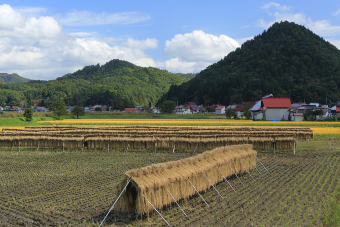 福島県昭和村の秋の風景