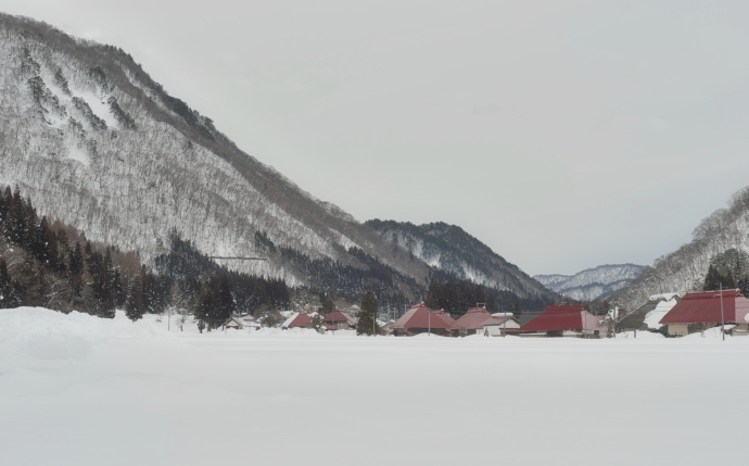 福島県昭和村の冬の光景