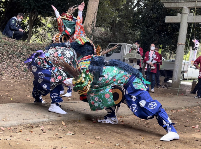 酒々井町で開催される上岩橋の獅子舞