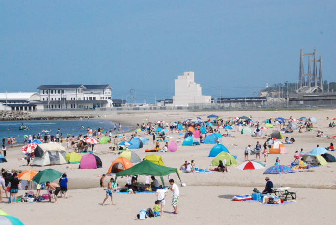 相馬市にある海水浴場の全景