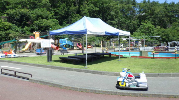 長野県須坂市にある「須坂市動物園」の施設内にある乗り物カート