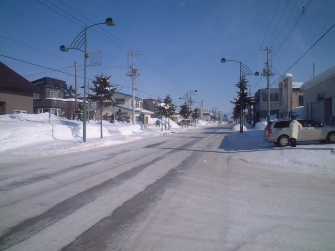 鷹栖町での除雪後の風景