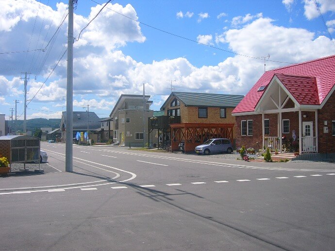 鷹栖町の街並み