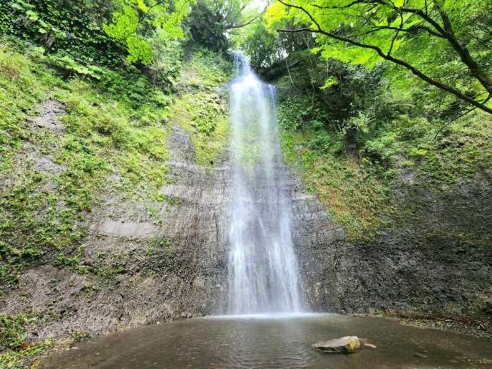 岩清水がミストシャワーのように滝壺に降り注ぐ「清滝」