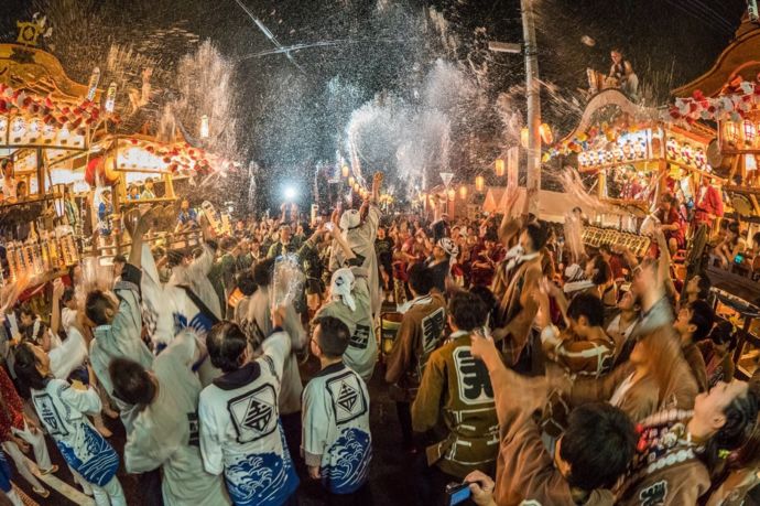 玉村の祇園祭りの様子