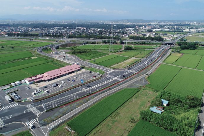 上空から見た高崎玉村スマートIC