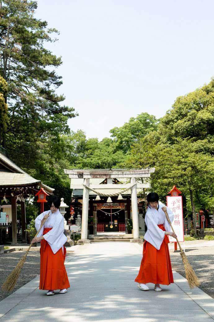 群馬県佐波郡の玉村八幡宮の巫女