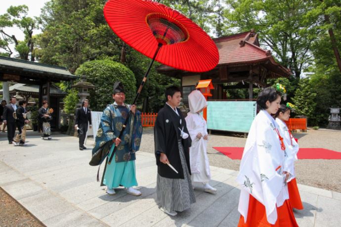 群馬県佐波郡の玉村八幡宮の神前結婚式