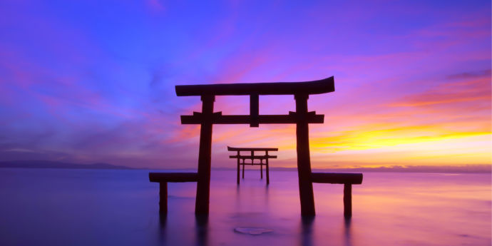 佐賀県太良町にある大魚神社の海中鳥居